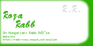 roza rabb business card